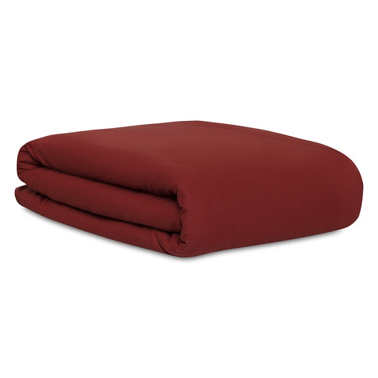 Комплект постельного белья изо льна и хлопка цвета копченой паприки из коллекции essential, 200х220 см (77132)