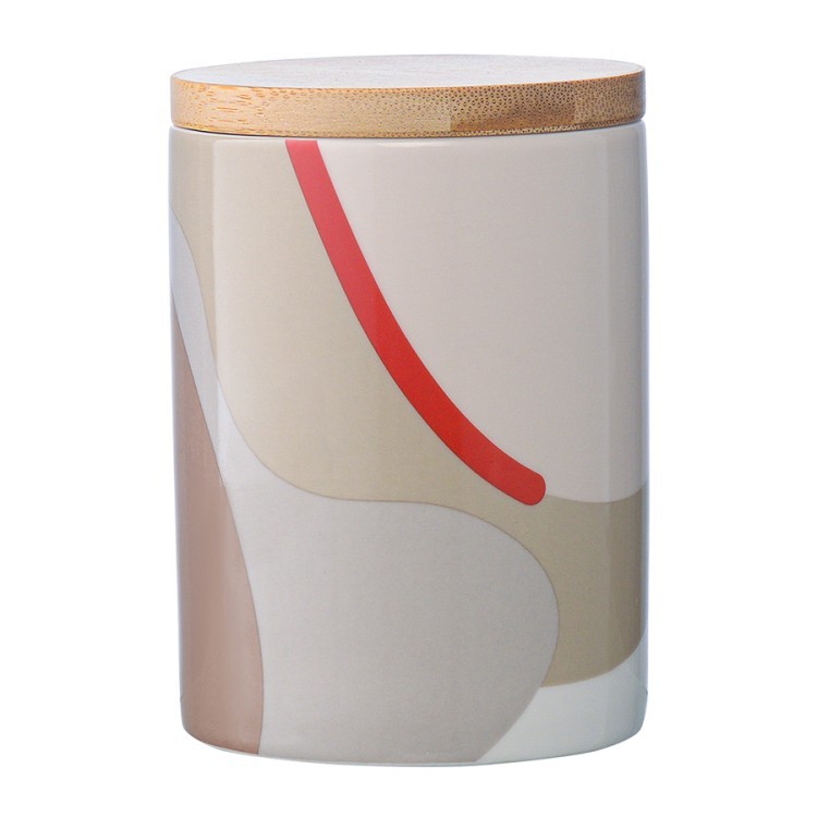 Банка для хранения бежевого цвета с авторским принтом из коллекции freak fruit, 275мл (73571)