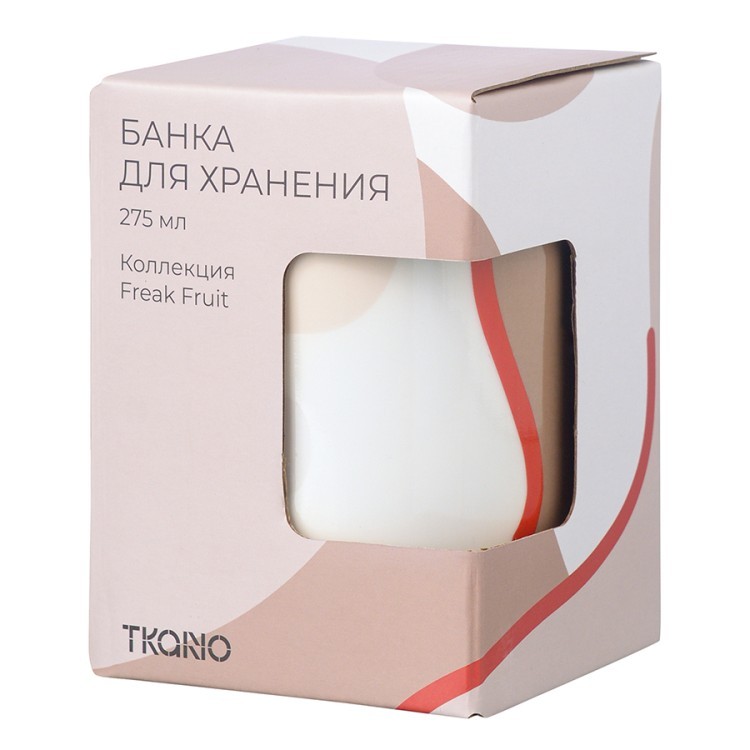 Банка для хранения бежевого цвета с авторским принтом из коллекции freak fruit, 275мл (73571)