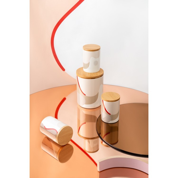 Банка для хранения бежевого цвета с авторским принтом из коллекции freak fruit, 275мл (73571)