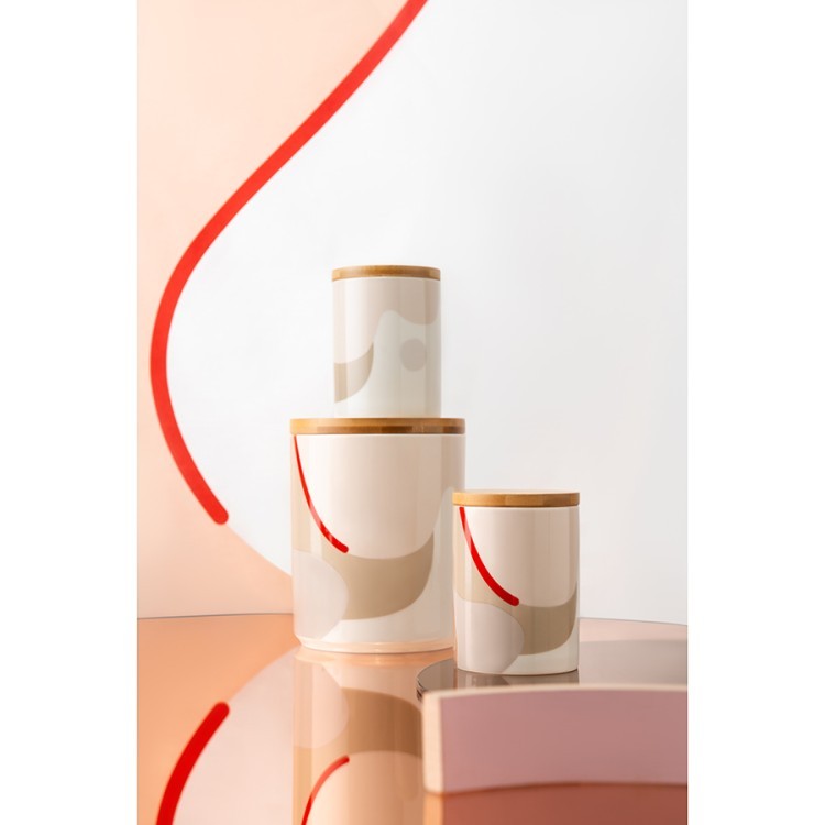 Банка для хранения бежевого цвета с авторским принтом из коллекции freak fruit, 275мл (73571)