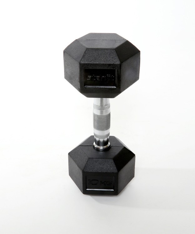 Гантель гексагональная DB-301 10 кг, обрезиненная, черный (1484597)