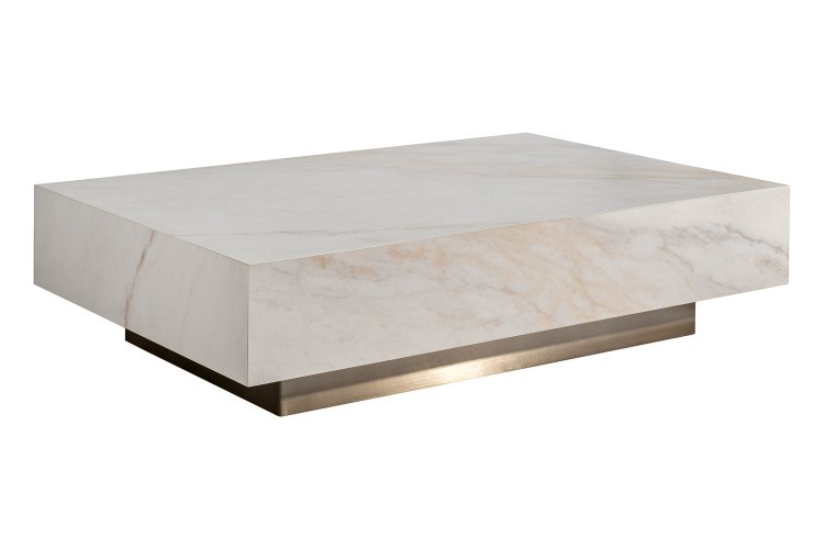 Стол журнальный AGATE светлый керамический 120*80*29см (TT-00016026)