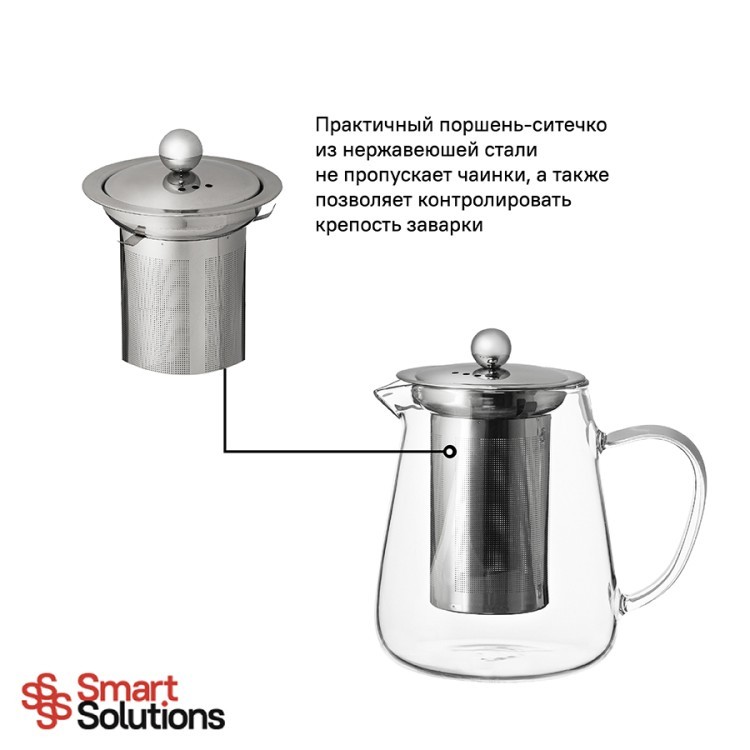Чайник заварочный smart solutions, 0,75 л (70350)