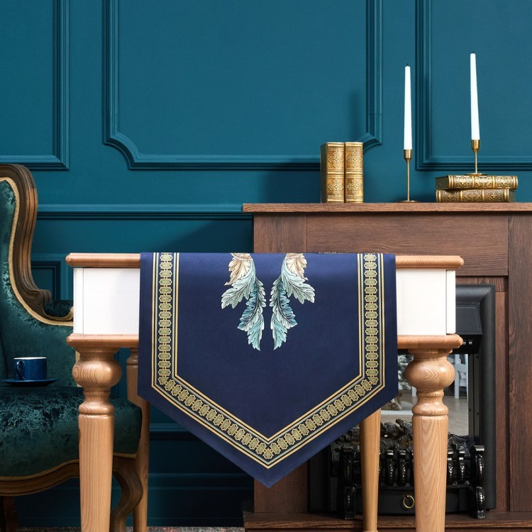 Дорожка "листья морриса" green stripe  45х300см, 100% хлопок,твил c пропиткой Lefard (850-752-35)