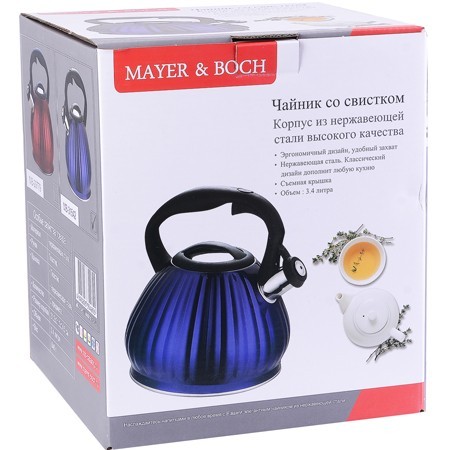 Чайник мет 3,4л пласт/руч,СИНИЙ. Mayer&Boch (31542) Чайник мет 3,4л пласт/руч,СИНИЙ. Mayer&Boch (31542)