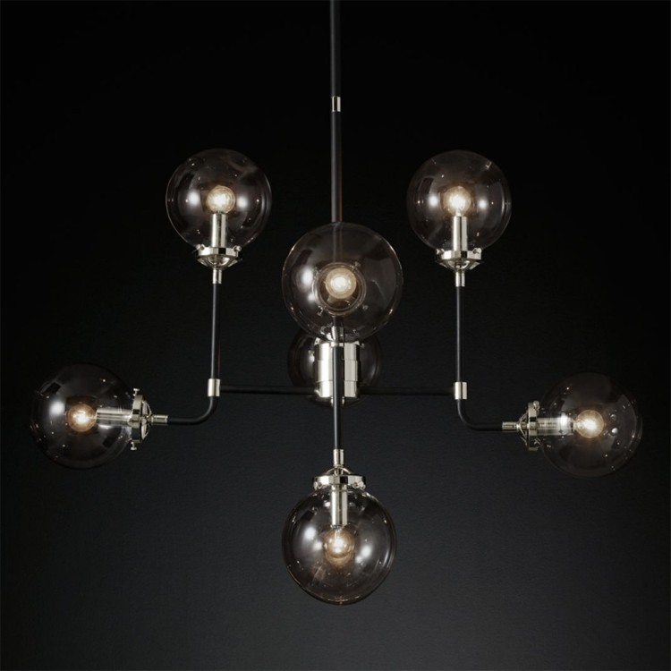 Люстра TD70024-8NI-BLC, каркас металл, стекло, Nickel and matt black, ROOMERS FURNITURE