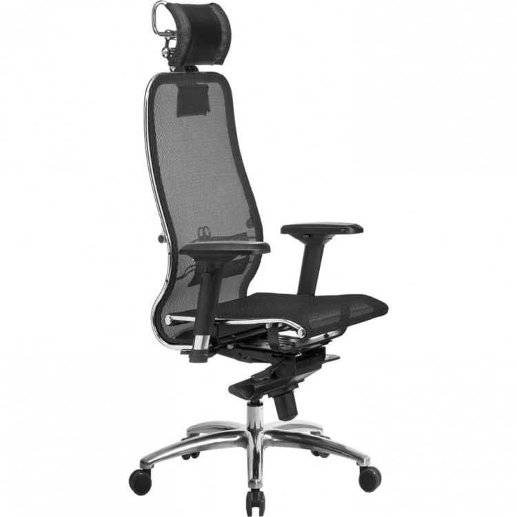 Кресло офисное Метта Samurai S-3.04 с подголовником сверхпрочная ткань-сетка черное 531535 (1) (91117)