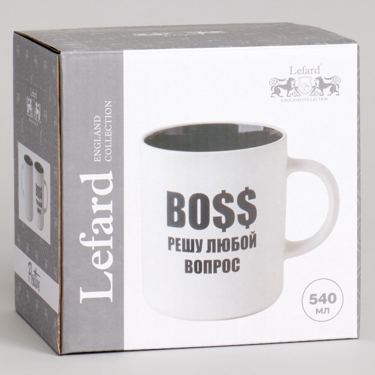 Кружка lefard 540мл "boss решу любой вопрос" 9.5*7.6*11.1cm Lefard (260-1028)