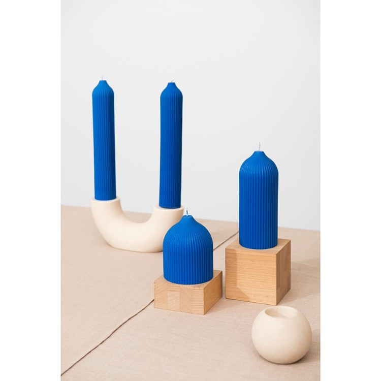 Свеча декоративная ярко-синего цвета из коллекции edge, 25,5см (73760)