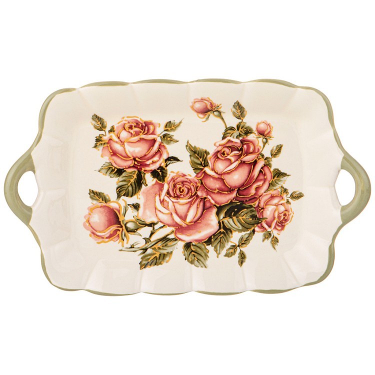 Блюдо "корейская роза" 23,5*14 см. высота=2,5 см. Agness (358-1976)