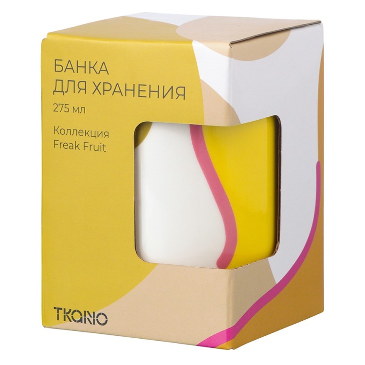Банка для хранения горчичного цвета с авторским принтом из коллекции freak fruit , 275мл (73572)