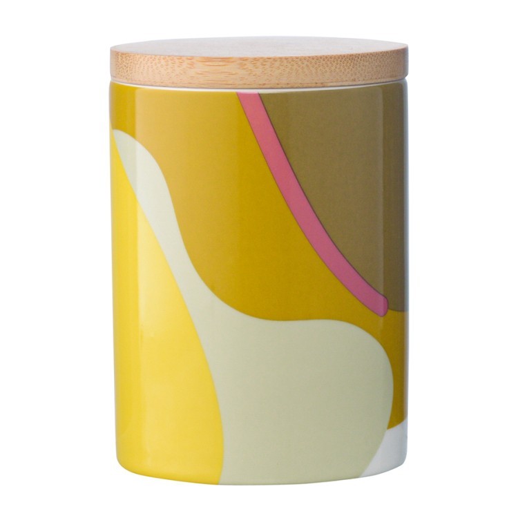 Банка для хранения горчичного цвета с авторским принтом из коллекции freak fruit , 275мл (73572)