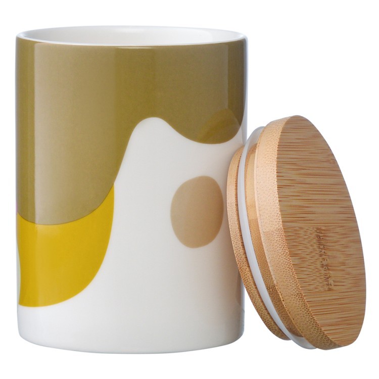 Банка для хранения горчичного цвета с авторским принтом из коллекции freak fruit , 275мл (73572)