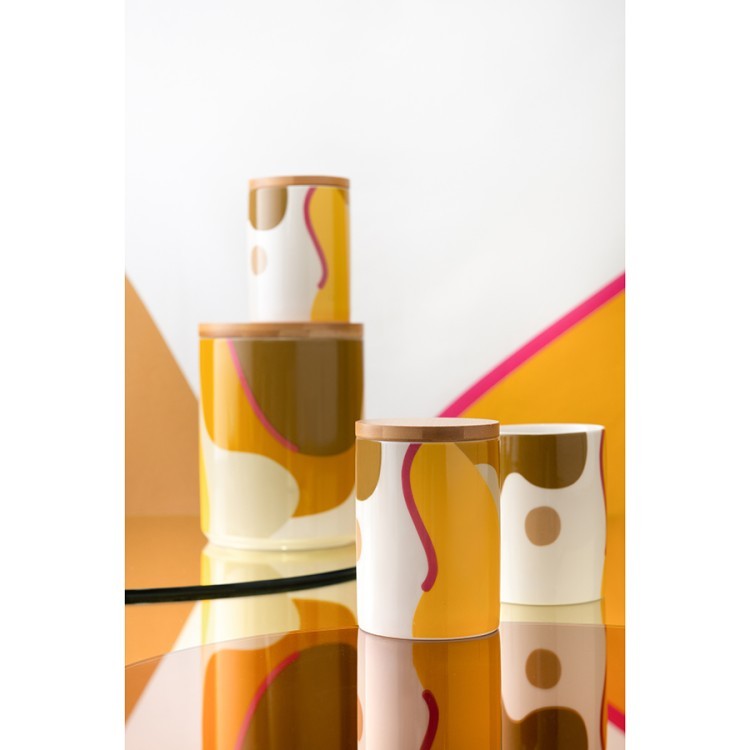 Банка для хранения горчичного цвета с авторским принтом из коллекции freak fruit , 275мл (73572)