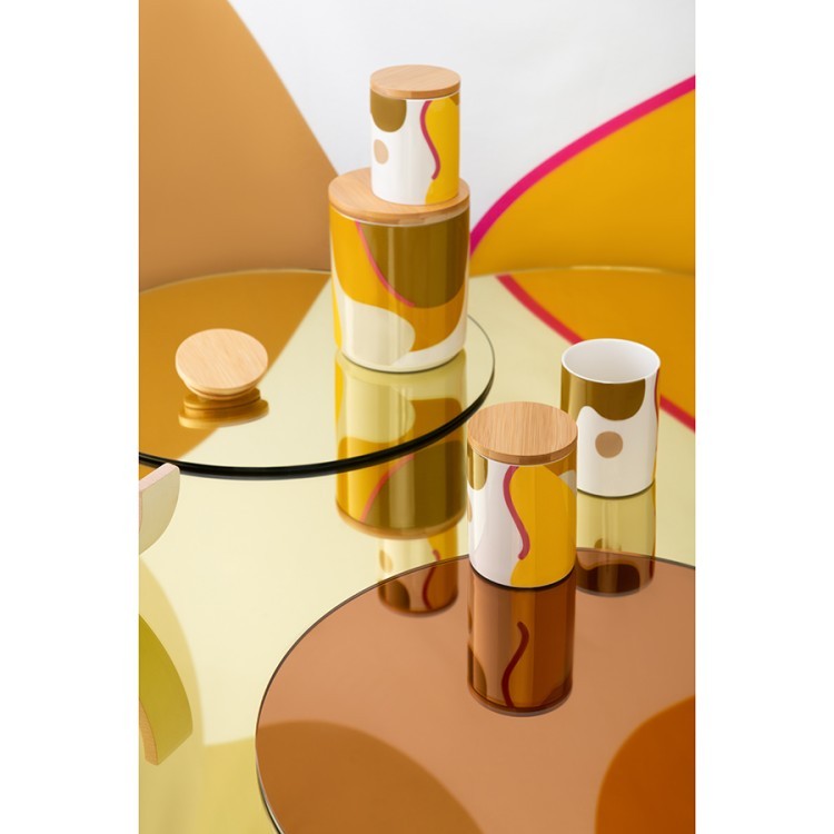 Банка для хранения горчичного цвета с авторским принтом из коллекции freak fruit , 275мл (73572)