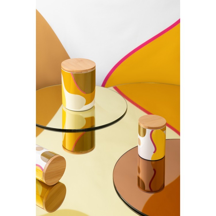 Банка для хранения горчичного цвета с авторским принтом из коллекции freak fruit , 275мл (73572)