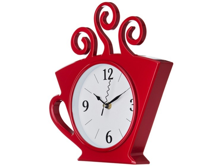 Часы настенные кварцевые "chef kitchen" 26*30 см. цвет: красный циферблат диаметр=15 см. Lefard (220-244)