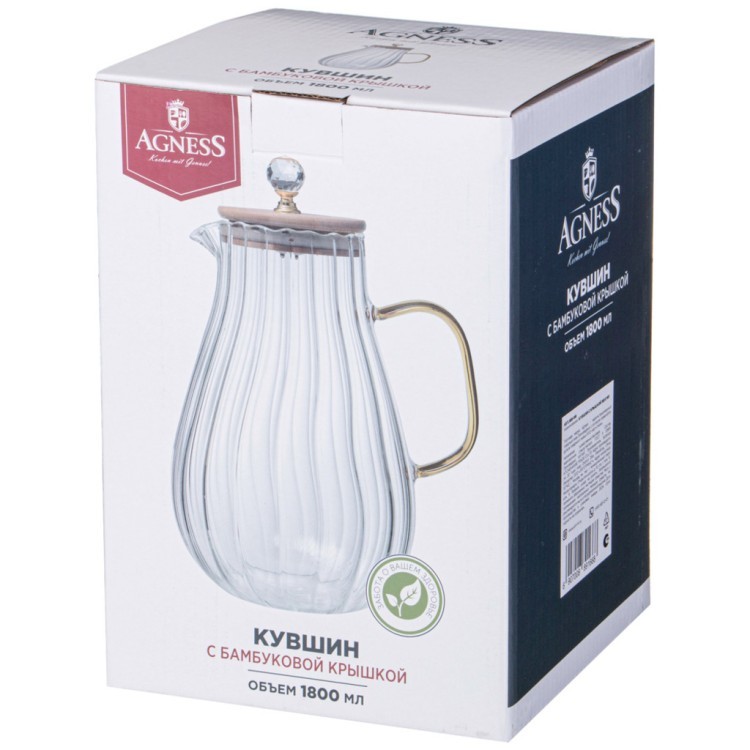Кувшин с крышкой agness 1800 мл Agness (889-166)