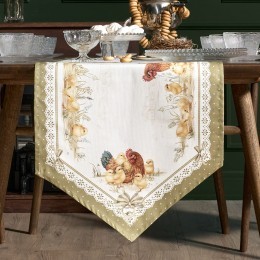 Дорожка "золотая курочка" 45х145см, 100% хлопок, твил Lefard (850-767-3)