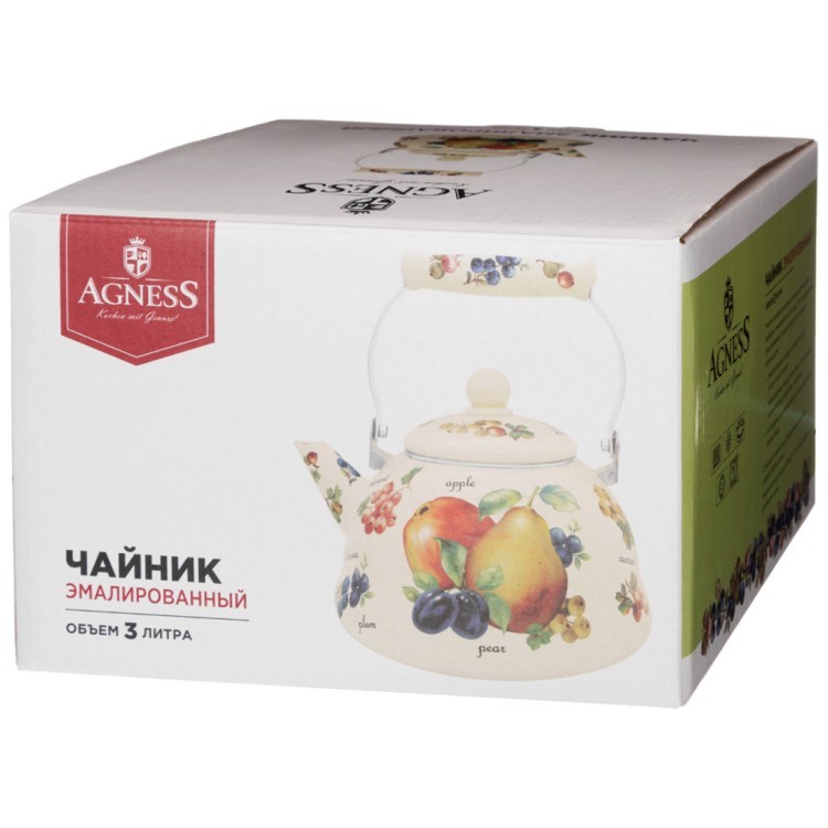 Чайник agness эмалированный серия "ежевика", 3л 25,8*22,5*13,5см выс. с руч.=24,6см Agness (934-452) Чайник agness эмалированный серия "ежевика", 3л 25,8*22,5*13,5см выс. с руч.=24,6см Agness (934-452)