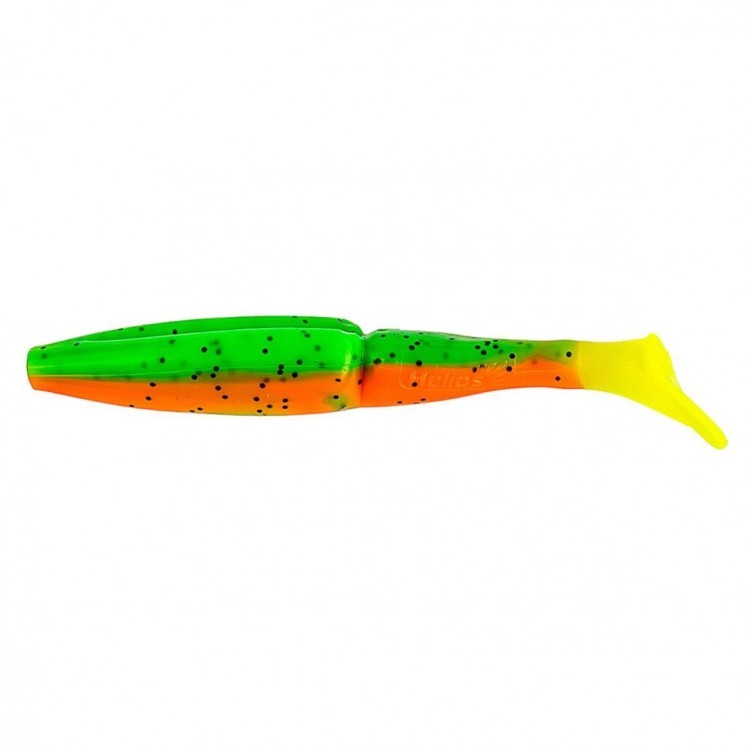 Виброхвост Helios Guru 3,0"/7,62 см, цвет Pepper Green & Orange LT 9 шт HS-29-032 (77621)