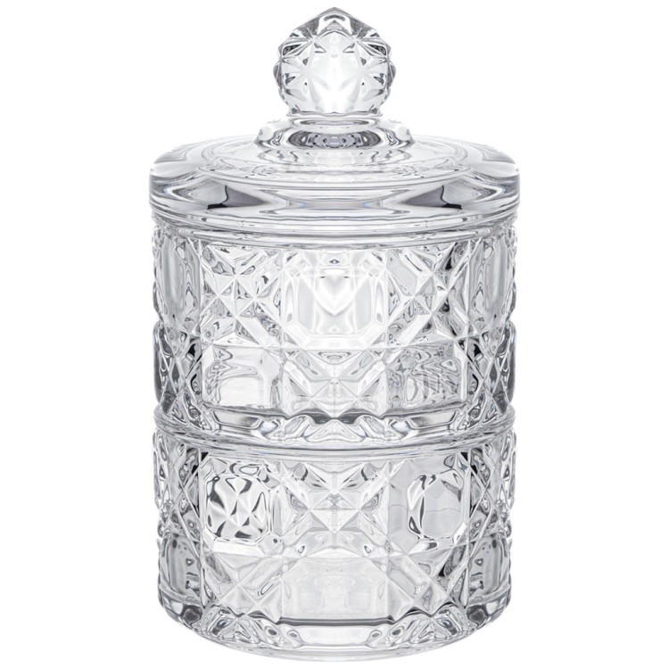 Емкость для хранения lefard с крышкой 2 яруса "gem" 8*14 см, 180 мл (каждая) (691-083) 