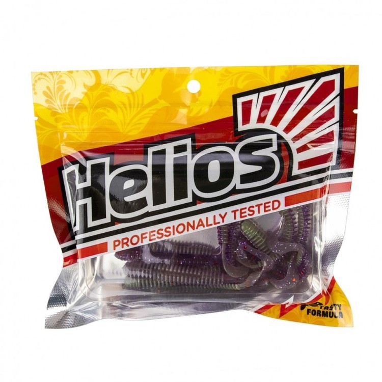 Твистер Helios Credo Long Body 2,95"/7,5 см, цвет Fio & Lime 12 шт HS-9-014 (78124)