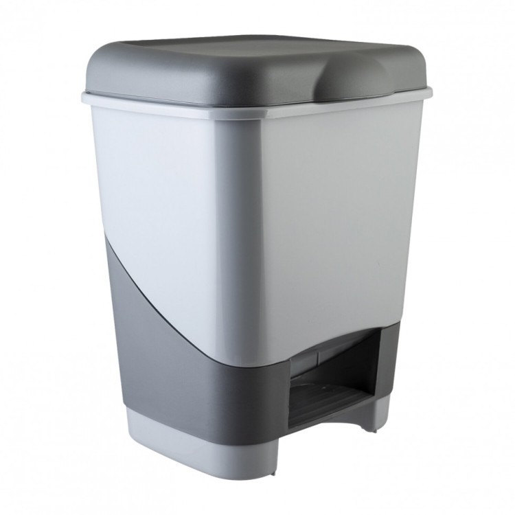 Ведро-контейнер 20 л с педалью для мусора 43х33х33 см цвет серый/графит 428-СЕРЫЙ 608198 (1) (95184)