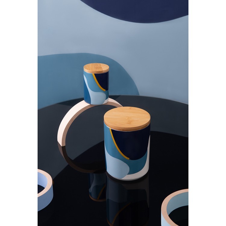 Банка для хранения синего цвета с авторским принтом из коллекции freak fruit, 275мл (73575)