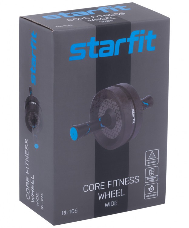 Ролик для пресса STARFIT RL-106, широкий, черный (740874)