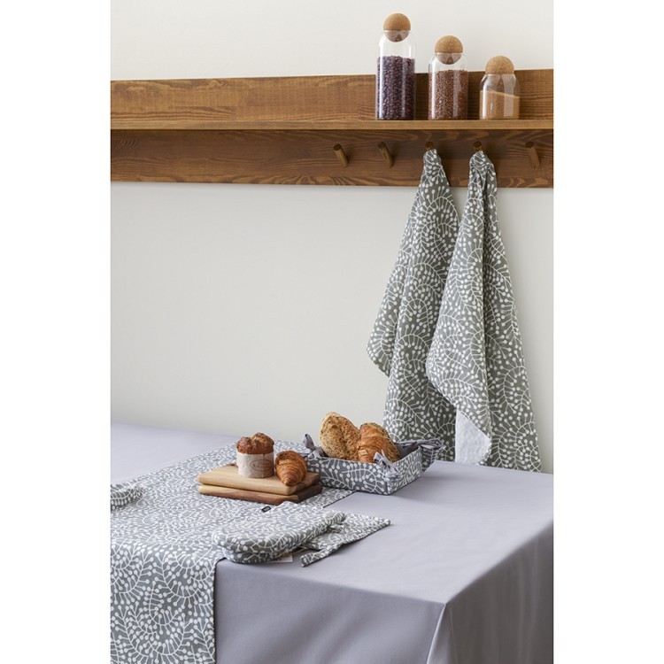 Дорожка на стол серого цвета с принтом Спелая Смородина из коллекции scandinavian touch, 45х150 см (73522)