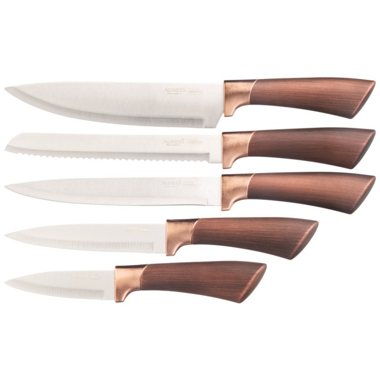 Набор ножей agness  на пластиковой подставке, 6 предметов Agness (911-486)