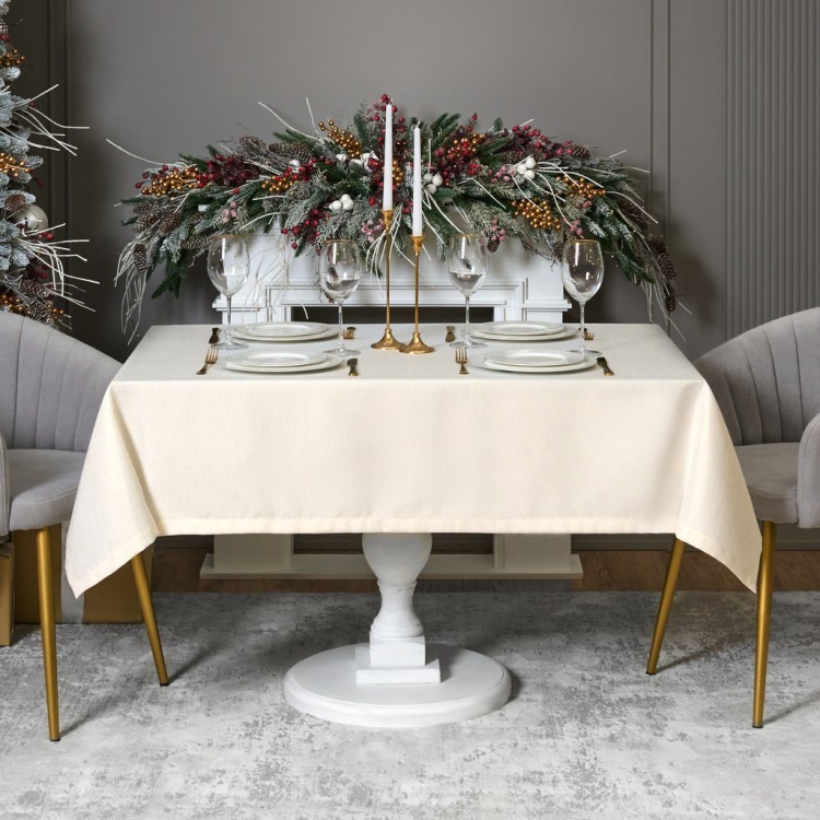 Скатерть  160х300 cm прямоугольная, "феерия. золото", цвет: бежевый, tm lefard, полиэстер 100% (кор= (986-003-22) 