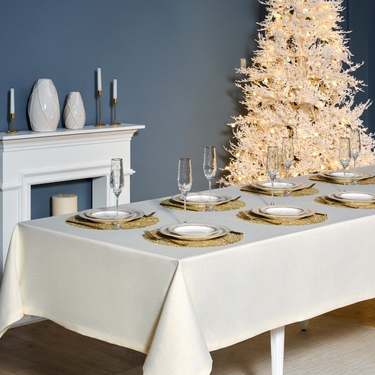 Скатерть  160х300 cm прямоугольная, "феерия. золото", цвет: бежевый, tm lefard, полиэстер 100% (кор= Lefard (986-003-22)