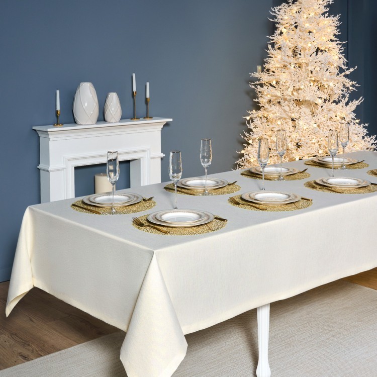 Скатерть  160х300 cm прямоугольная, "феерия. золото", цвет: бежевый, tm lefard, полиэстер 100% (кор= Lefard (986-003-22)