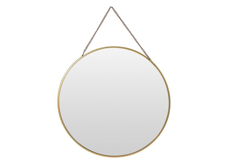 Зеркало на подвесе в золотой металл. раме d29см (TT-00008283)