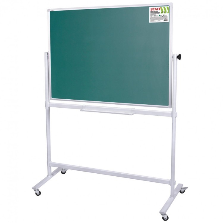 Доска для мела/магнитно-маркерная на стенде 120х180 см 2-сторон. зеленая/белая Staff 238007 (1) (89705)