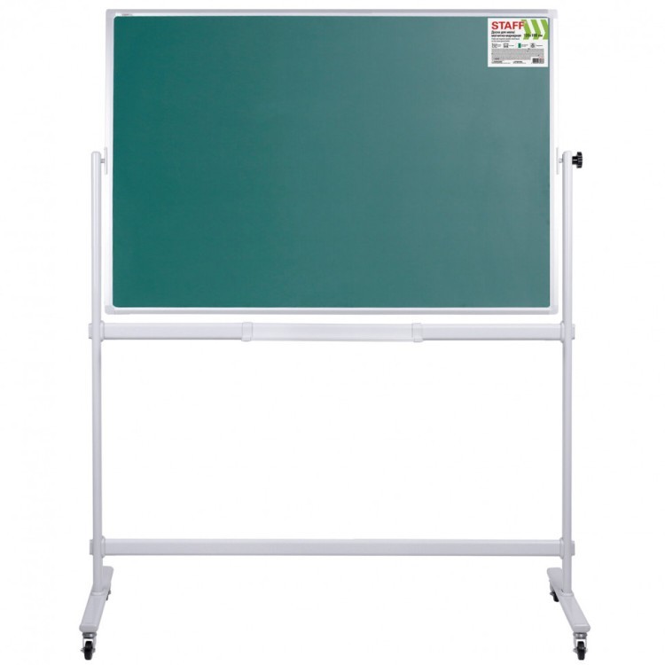 Доска для мела/магнитно-маркерная на стенде 120х180 см 2-сторон. зеленая/белая Staff 238007 (1) (89705)