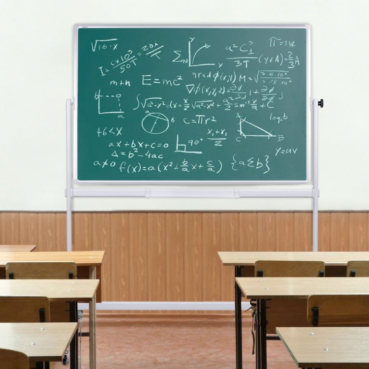 Доска для мела/магнитно-маркерная на стенде 120х180 см 2-сторон. зеленая/белая Staff 238007 (1) (89705)