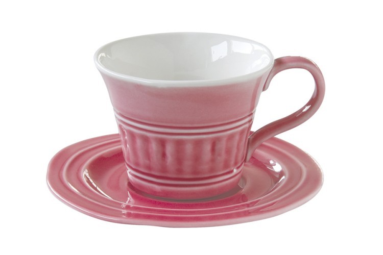 Чашка с блюдцем (тём.розовый) Abitare без инд.упаковки - EL-R1866_ABDP Easy Life (R2S)