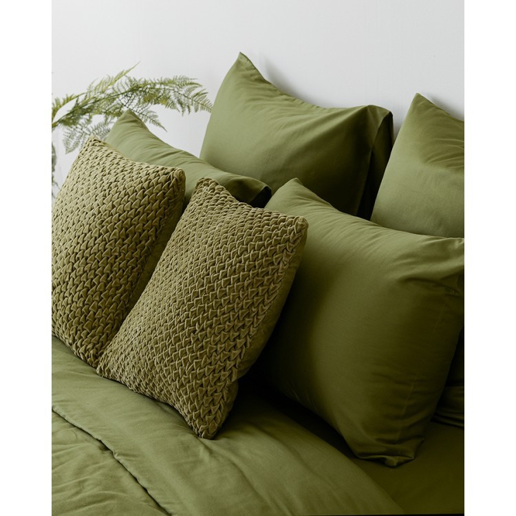 Комплект постельного белья из сатина оливкового цвета из коллекции wild, 150х200 см (68411)