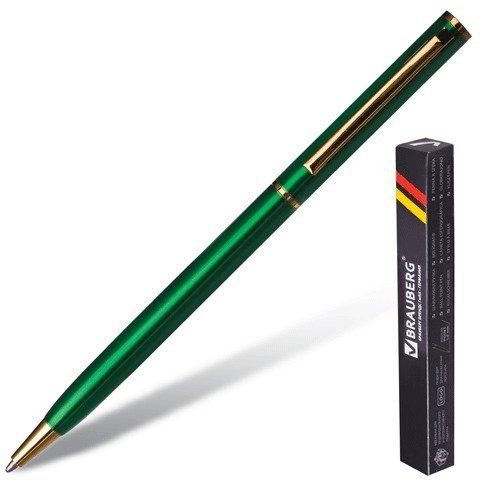 Ручка шариковая Brauberg Slim Green линия 0,7 мм 141404 (66954)