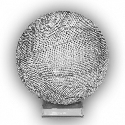 Волейбольный мяч серебро с кристаллами Swarovski (2117)
