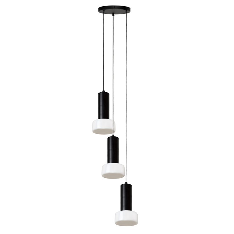 Светильник подвесной каскадный fungus, D15х25 см, 3 плафона, белый/черный (77493) Светильник подвесной каскадный fungus, D15х25 см, 3 плафона, белый/черный (77493)
