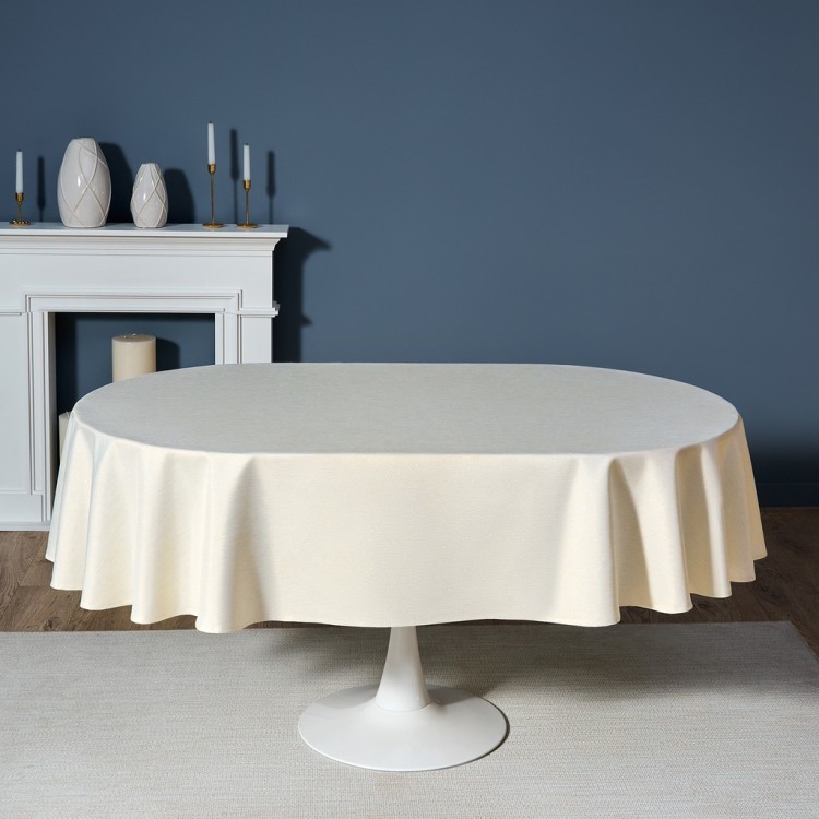 Скатерть  160х220 cm овальная, "феерия. золото", цвет: бежевый, tm lefard, полиэстер 100% (кор=20шт. Lefard (986-003-28)