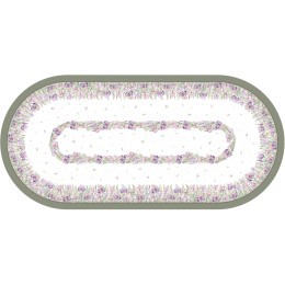 Скатерть  овальная  "ирисы" ,140х300см,100% хлопок,твил c пропиткой белый Lefard (850-743-42)