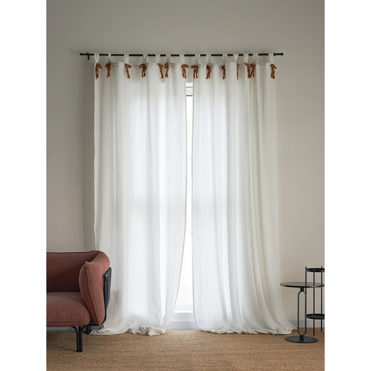 Штора из муслина с декором цвета карри из коллекции essential, 150х290 см (77783) Штора из муслина с декором цвета карри из коллекции essential, 150х290 см (77783)