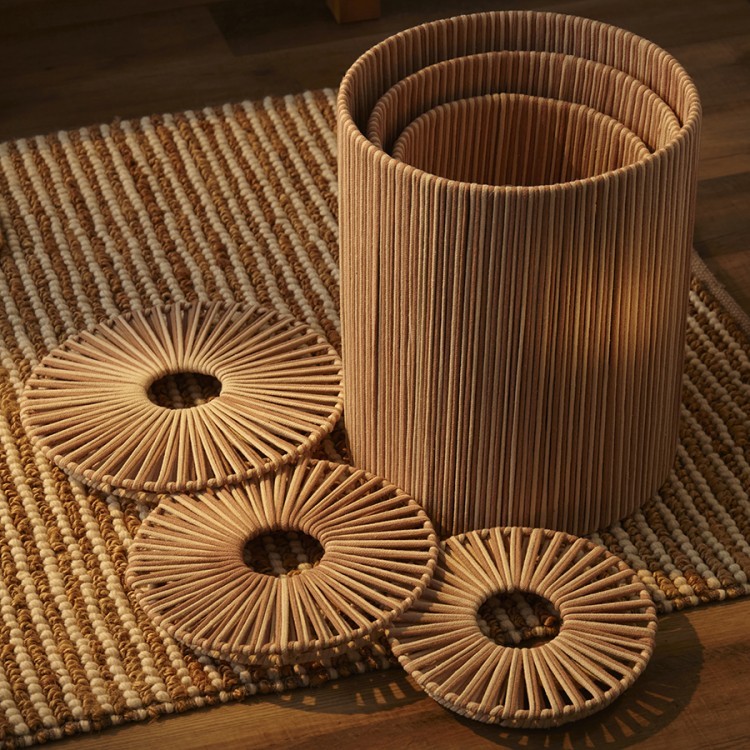 Корзина плетеная dholak beige из коллекции ethnic, размер l (77210) Корзина плетеная dholak beige из коллекции ethnic, размер l (77210)