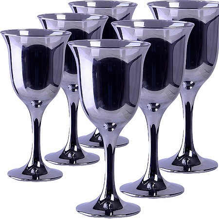 Набор 6-ти бокалов д/вина Сияющий графит 240 мл (GR863-06)